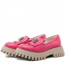 Mocasini dama, Glemis, piele naturala - Model: IB-2610, Culoare: Roz, Marime: 38 (25 cm)