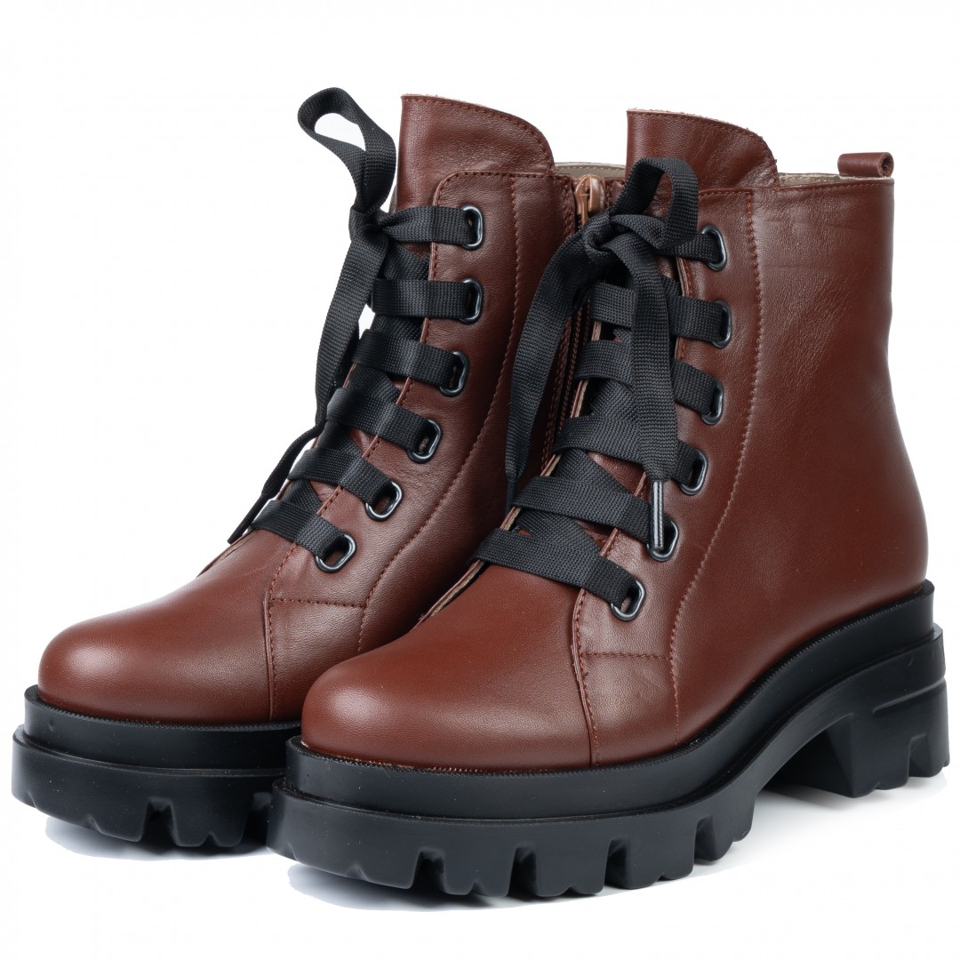 Bocanci dama, Glemis, piele naturala - Model: PS-995, Culoare: Maro Box, Marime: 38 (24.5 cm)