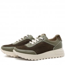 Pantofi casual dama, Glemis, piele naturala - Model: PS-bela-980, Culoare: Kaki Velur, Marime: 37 (24 cm)