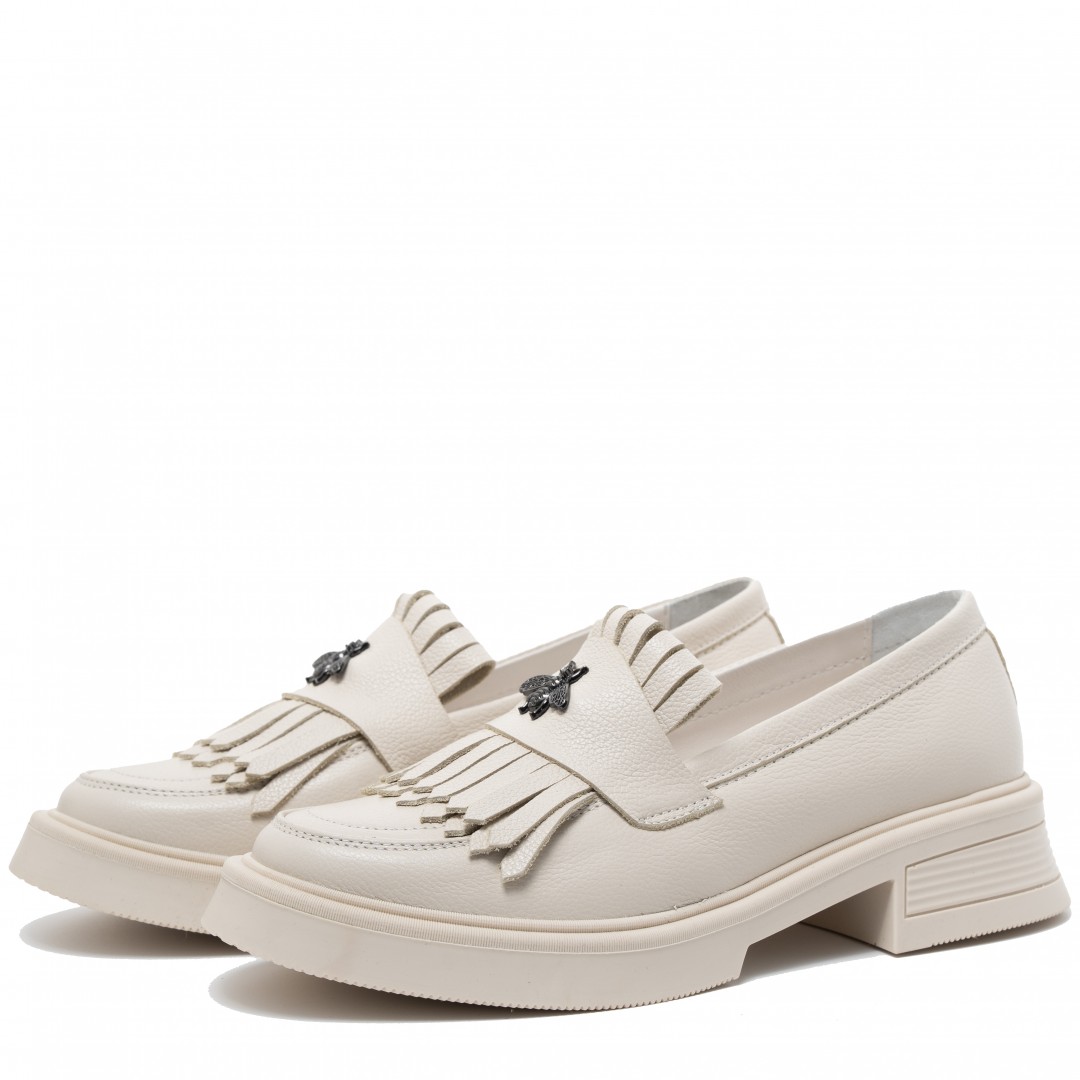 Mocasini dama, Glemis, piele naturala - Model: PS-cloe-1155, Culoare: Bej Bizon, Marime: 38 (24.8 cm)