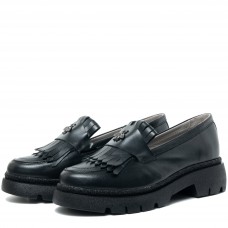 Mocasini dama, Glemis, piele naturala - Model: PS-ionela-1155, Culoare: Negru Box, Marime: 38 (25 cm)