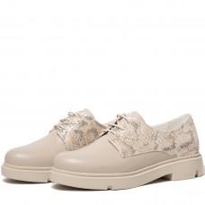 Pantofi casual dama, Glemis, piele naturala - Model: PS-norocos-1145, Culoare: Bej Bizon Sarpe, Marime: 38 (25.3 cm)