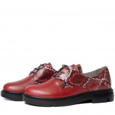 Pantofi casual dama, Glemis, piele naturala - Model: PS-norocos-1145, Culoare: Visiniu Box Sarpe, Marime: 38 (25.3 cm)