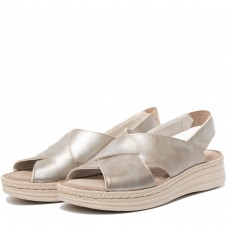 Sandale dama confort, Glemis, piele naturala - Model: Serina, Culoare: Argintiu Naplac, Marime: 35 (23 cm)