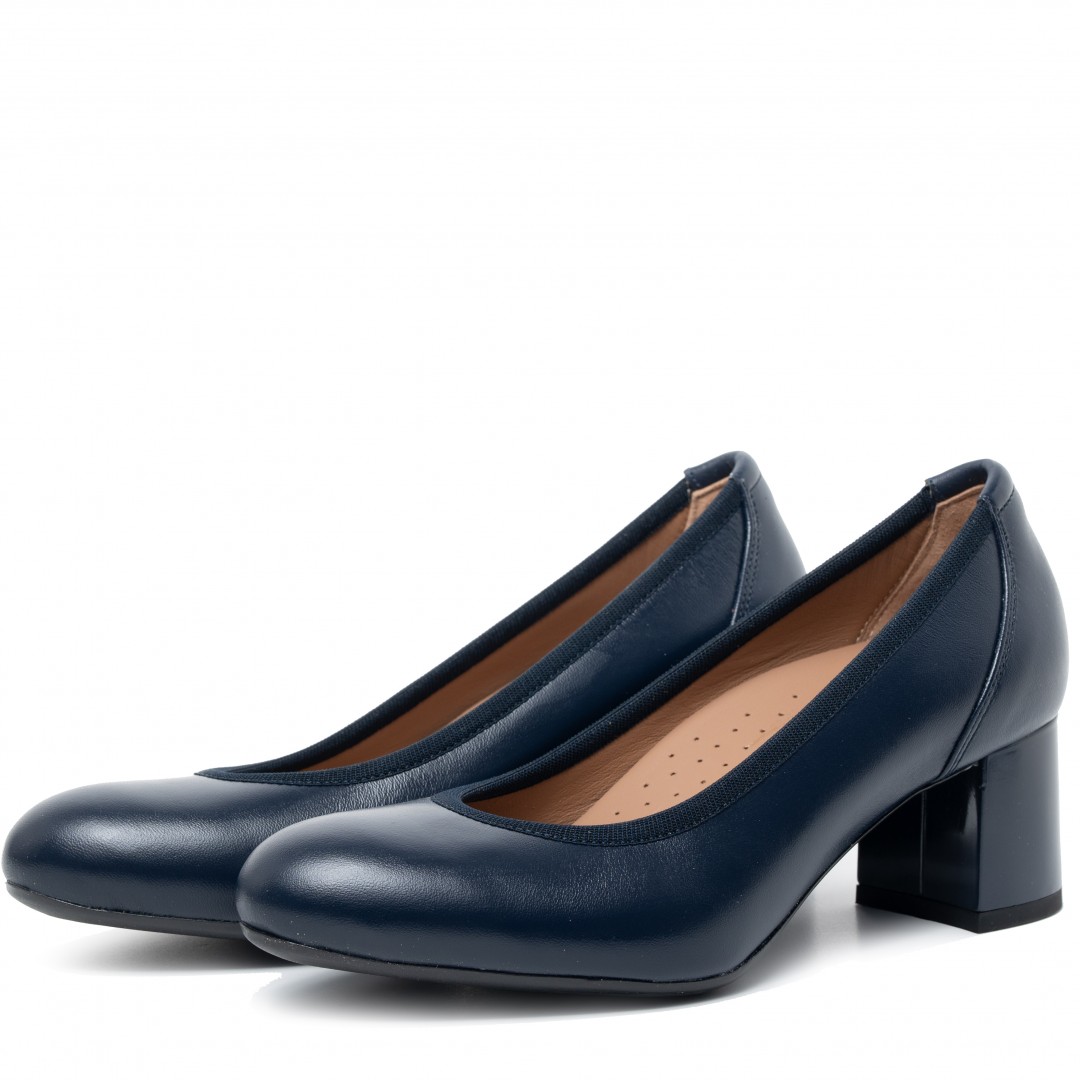 Pantofi dama eleganti, Glemis, piele naturala - Model: Siena, Culoare: Blue box, Marime: 38 (25 cm)