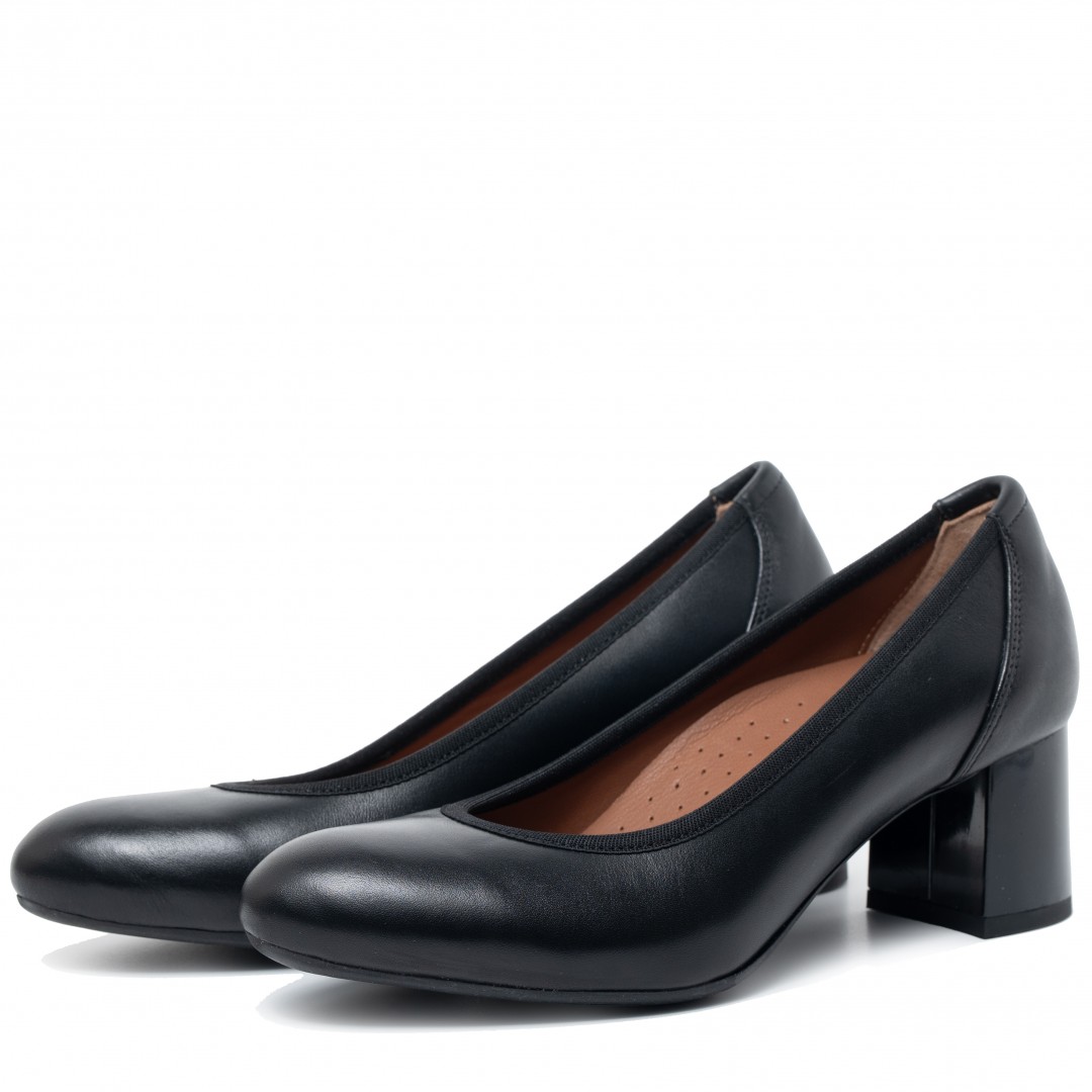 Pantofi dama eleganti, Glemis, piele naturala - Model: Siena, Culoare: Negru box, Marime: 38 (25 cm)