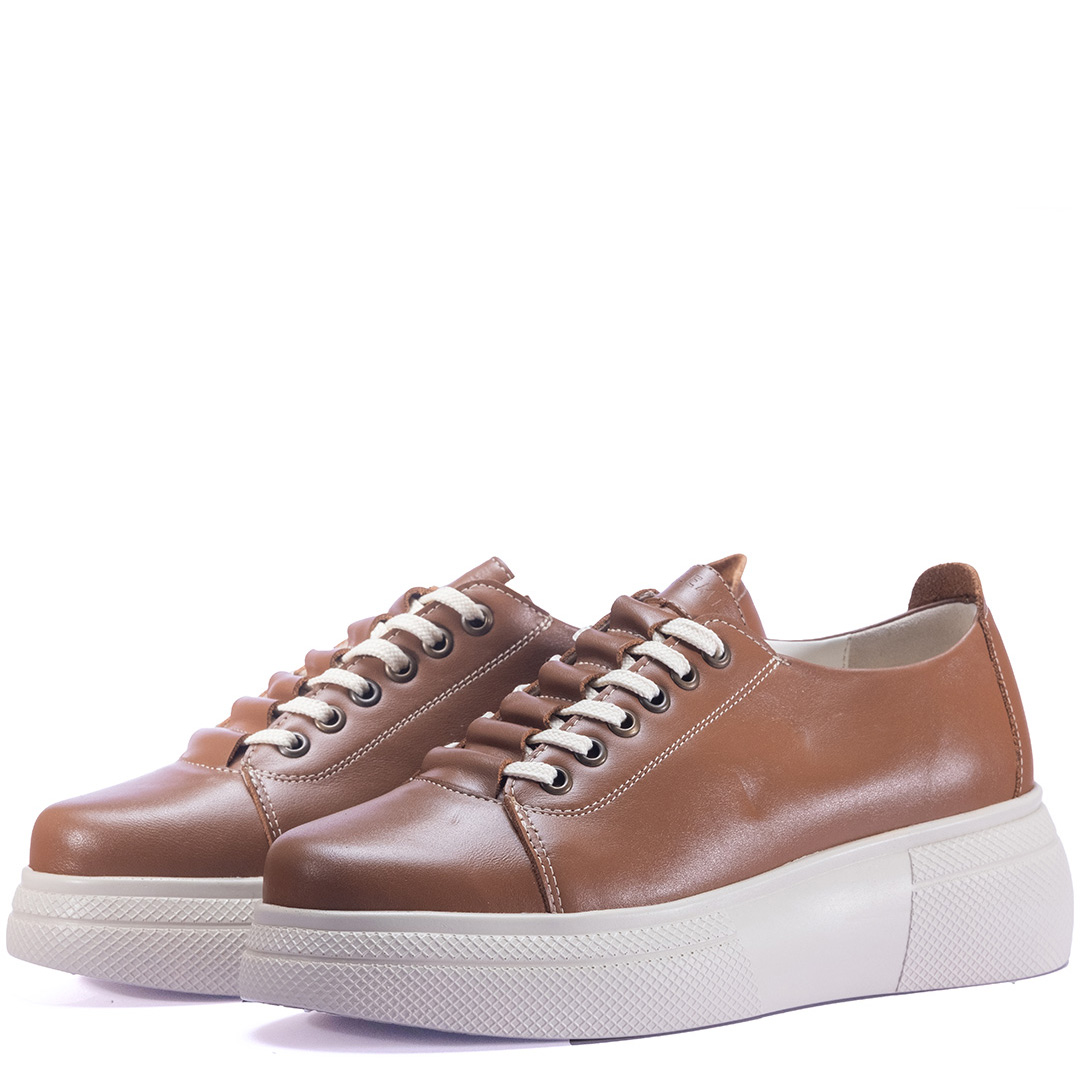 Pantofi sport dama, Glemis, piele naturala - Cod: PS-1065, Culoare: Maro, Marime: 38