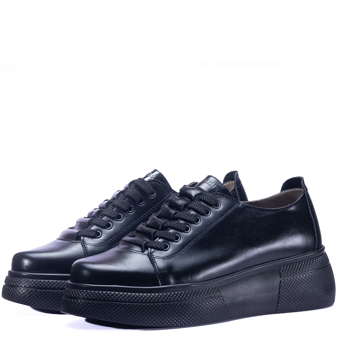 Pantofi sport dama, Glemis, piele naturala - Cod: PS-1065, Culoare: Negru, Marime: 38