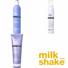 Kit pentru mentinerea parului blond - Silver Shine - Milk Shake - 3 produse cu 20% discount